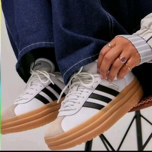 adidas VL Court Womens Black And White Bold Platform Chunky Trendy Sneaker 6